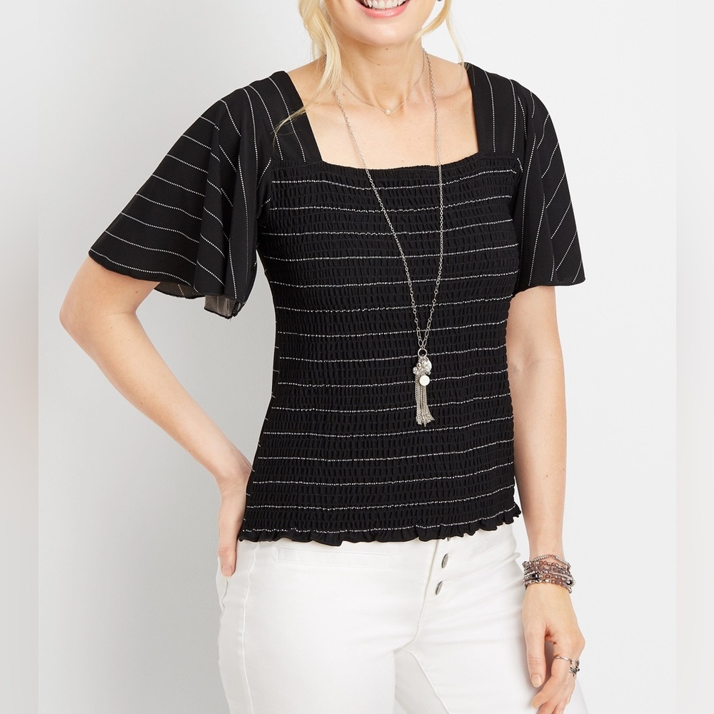 Maurices stripe smocked body top